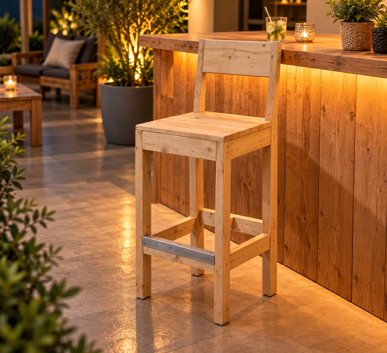 Tabouret avec dossier