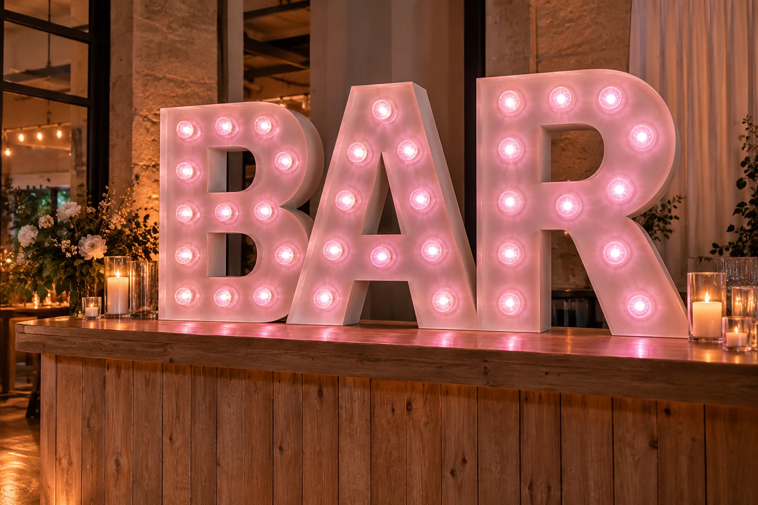 Lettres lumineuses BAR