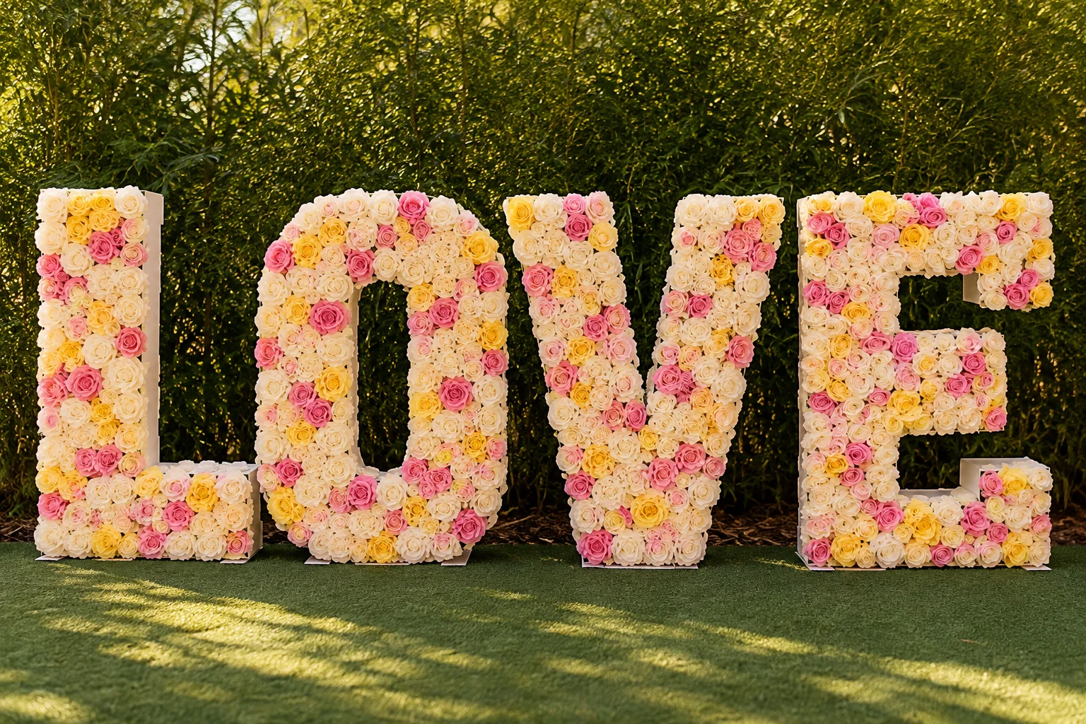 Lettres LOVE fleuries